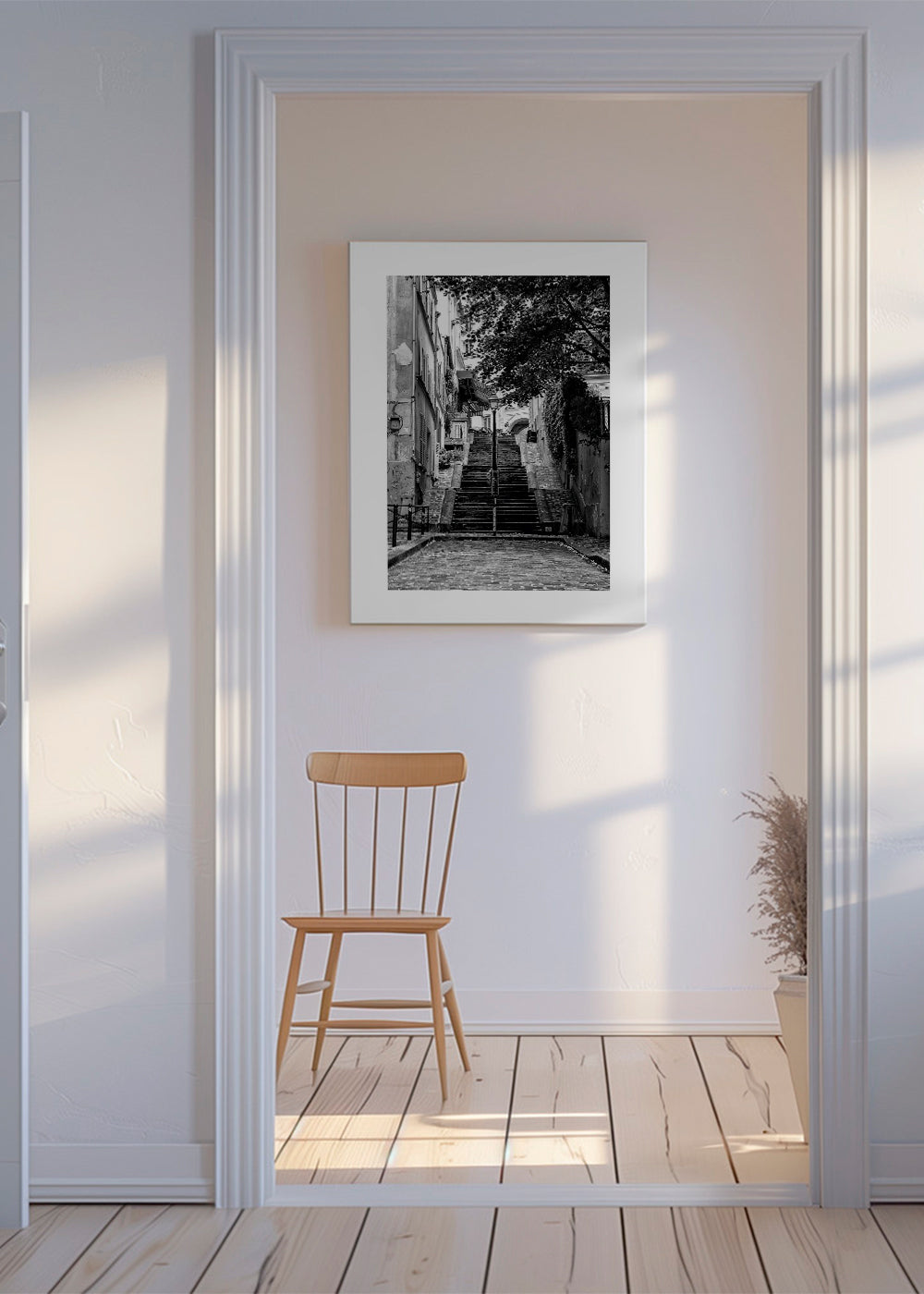 Køkkenkunst: Montmartre-trappe i sort-hvid