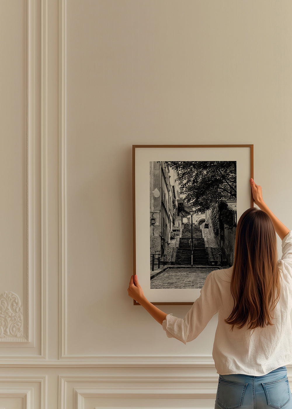 Køkkenkunst: Montmartre-trappe i sort-hvid