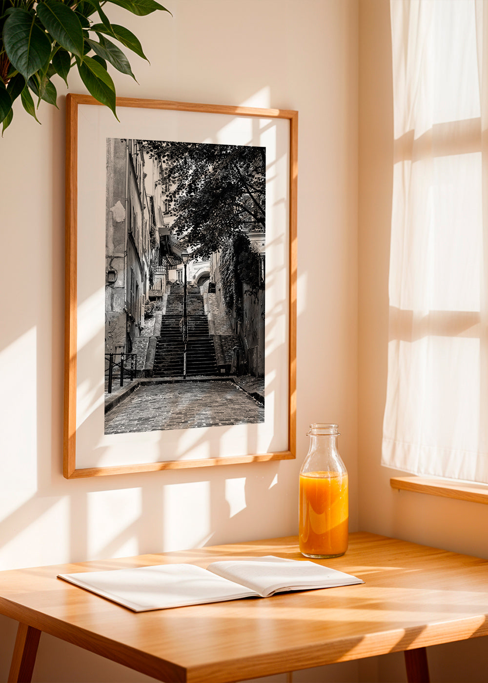 Køkkenkunst: Montmartre-trappe i sort-hvid