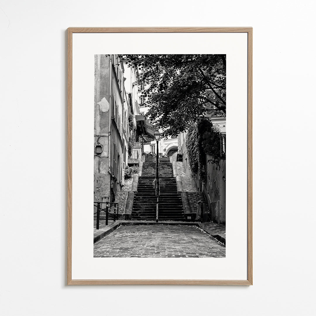 Køkkenkunst: Montmartre-trappe i sort-hvid