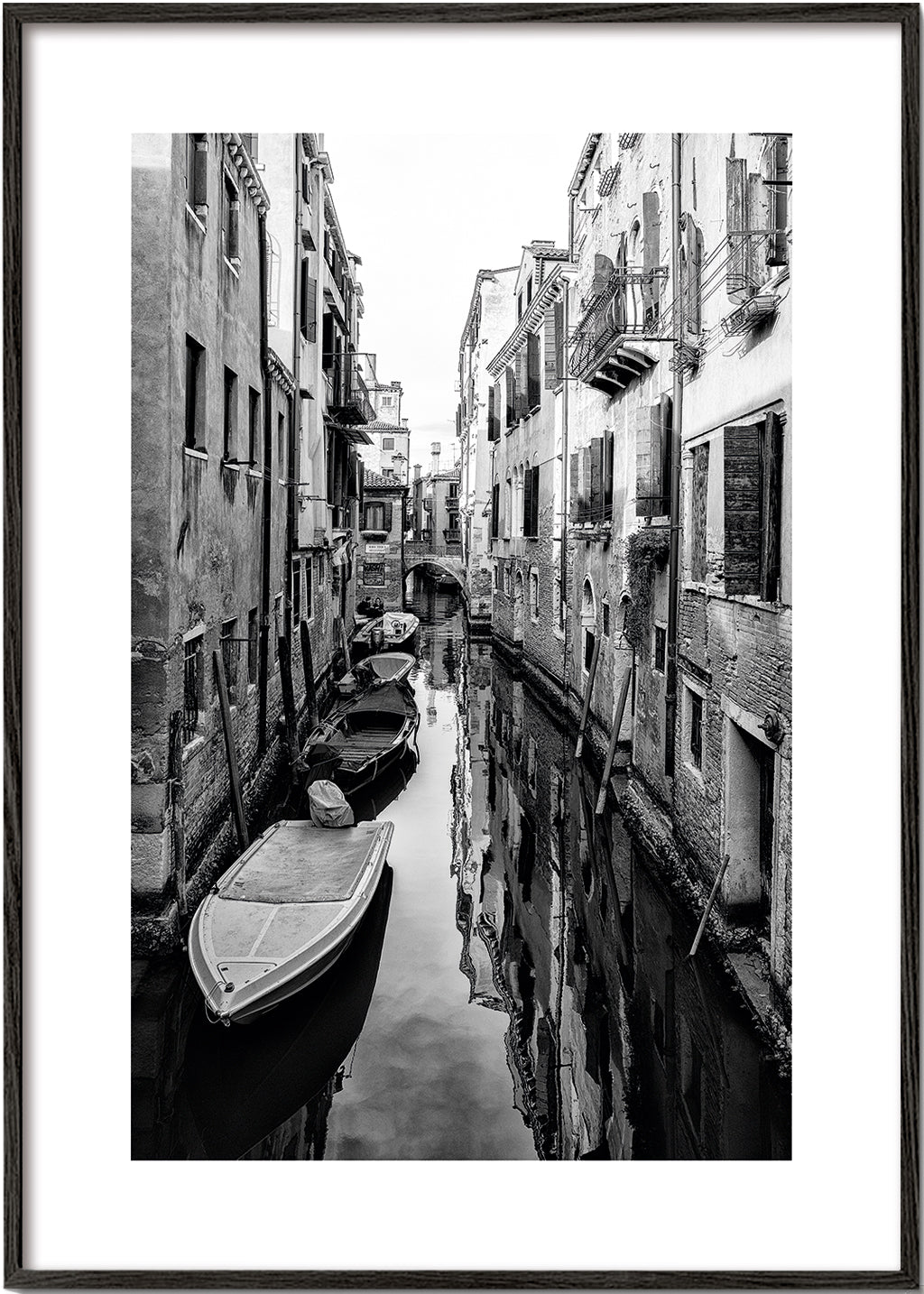 Køkkenkunst: Venedig kanal i sort-hvid