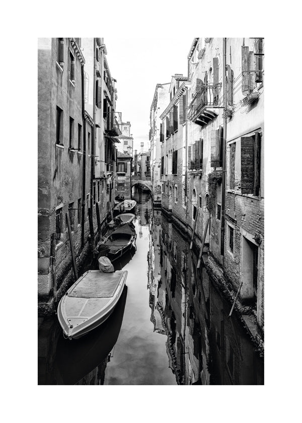 Køkkenkunst: Venedig kanal i sort-hvid