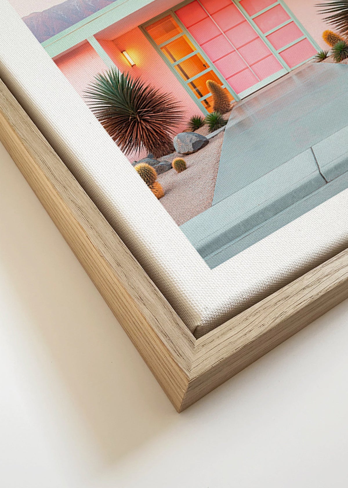 Botanisk plakat Palm Springs rosa – Canvas detail