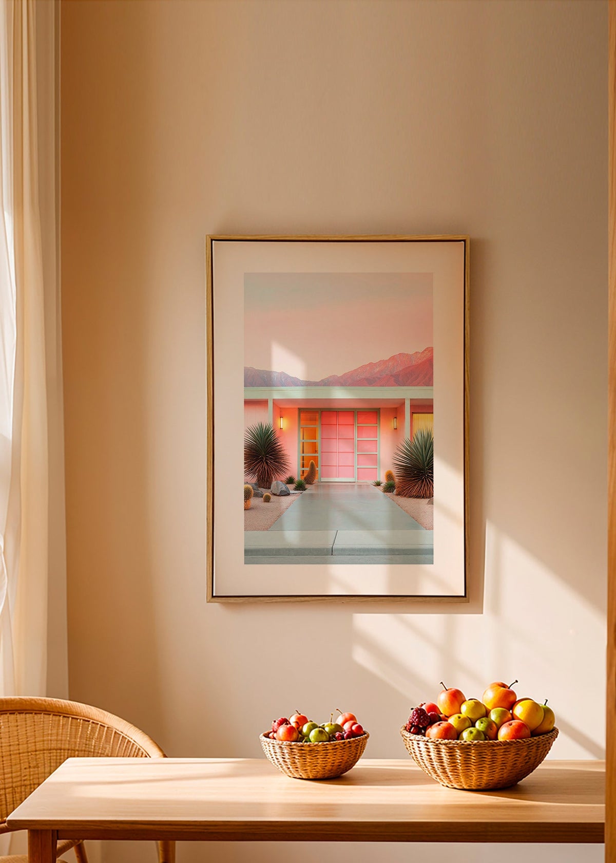 Botanisk plakat Palm Springs rosa – Canvas1