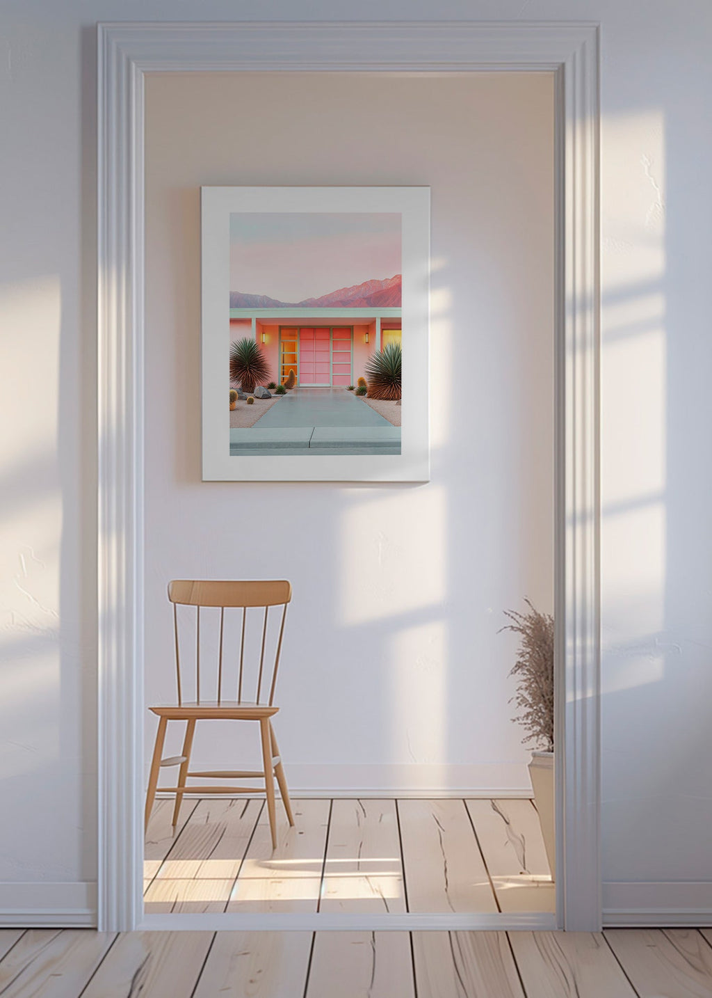 Botanisk plakat Palm Springs rosa – Canvas