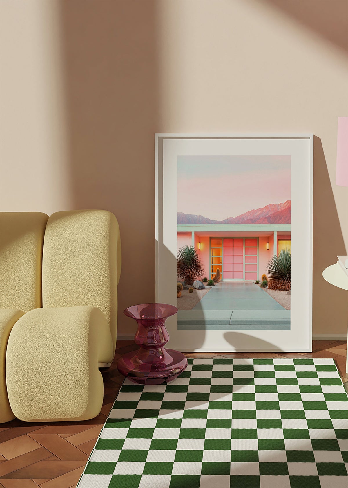 Botanisk plakat Palm Springs rosa – Product1