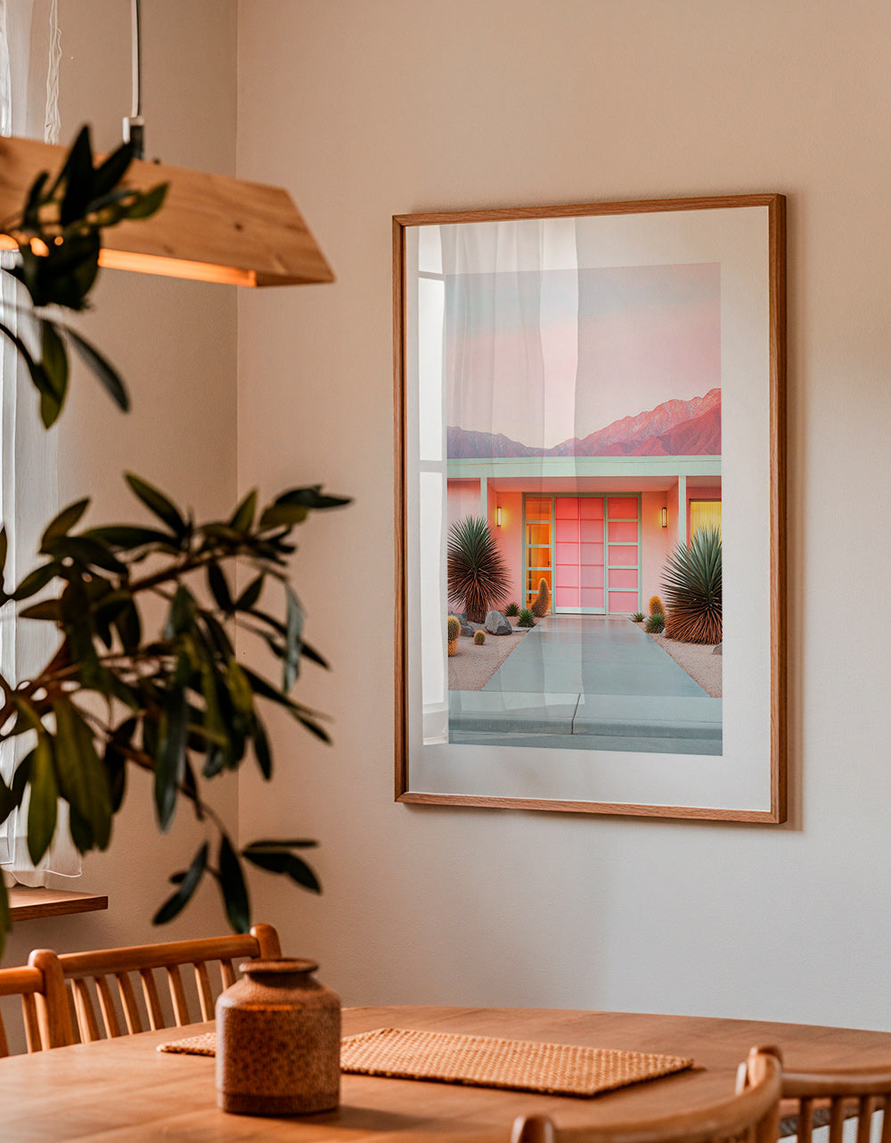 Botanisk plakat Palm Springs rosa – Product2