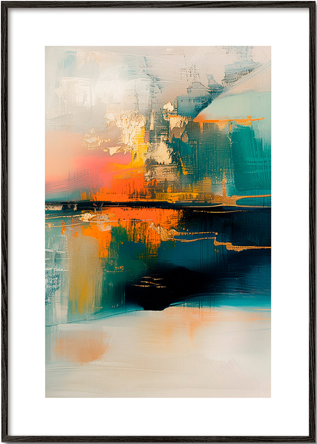 Abstrakt billede med vandreflektioner – Black Frame