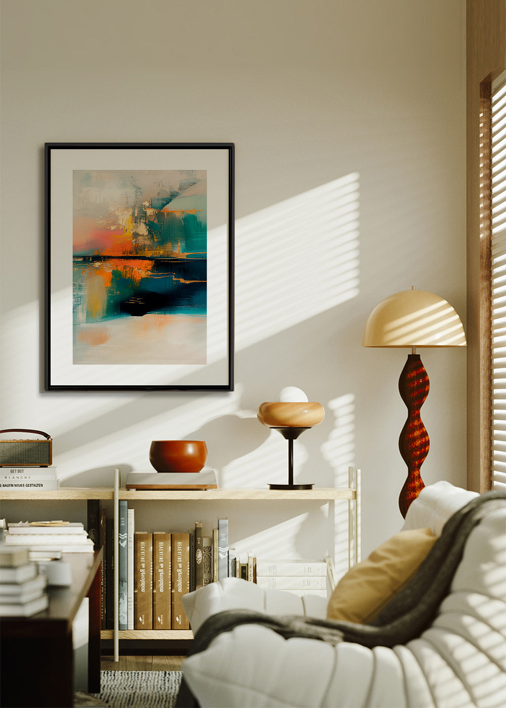 Abstrakt billede med vandreflektioner – Canvas1