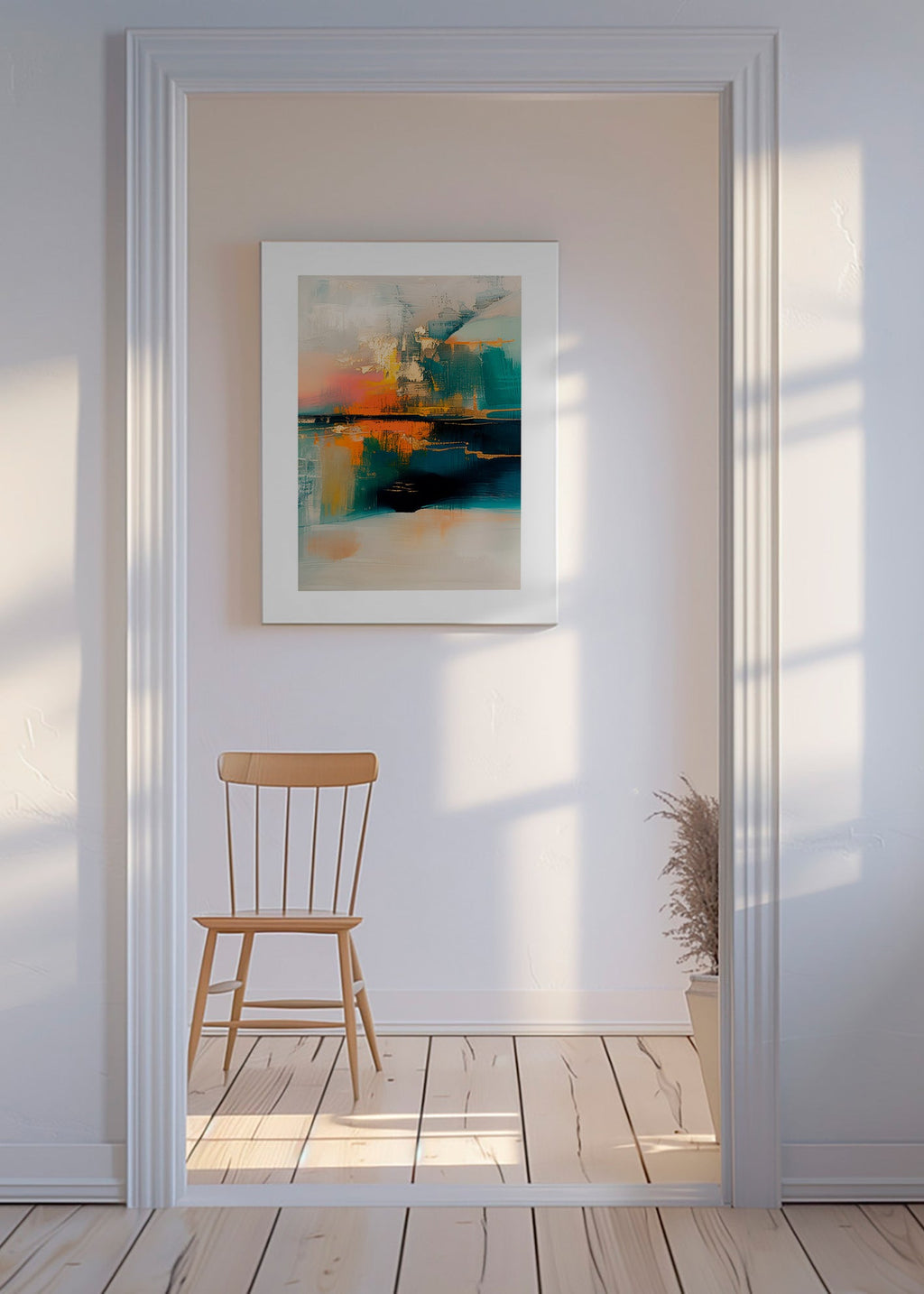 Abstrakt billede med vandreflektioner – Canvas