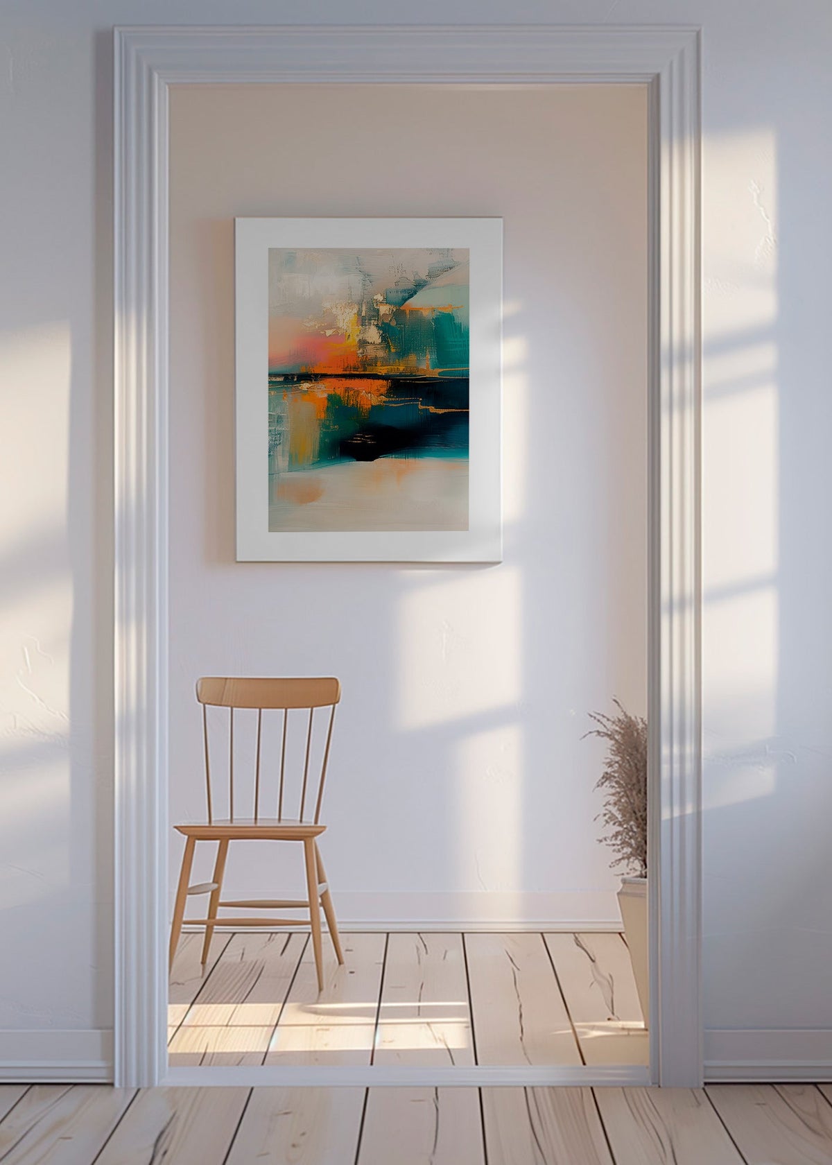 Abstrakt billede med vandreflektioner – Canvas