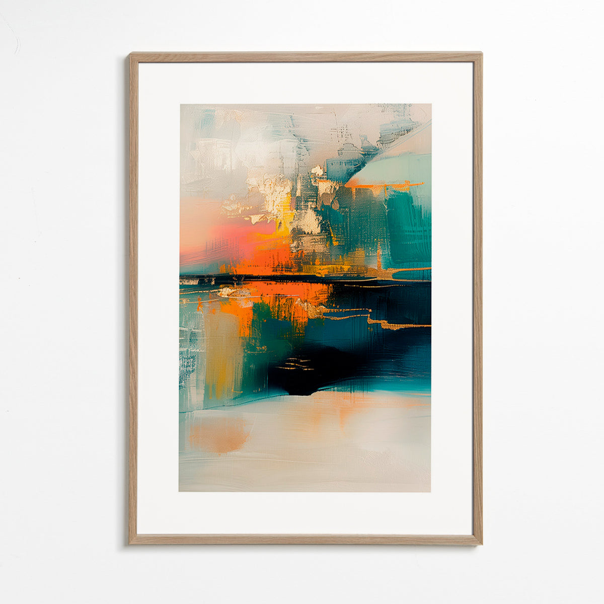 Abstrakt billede med vandreflektioner – Oak Frame