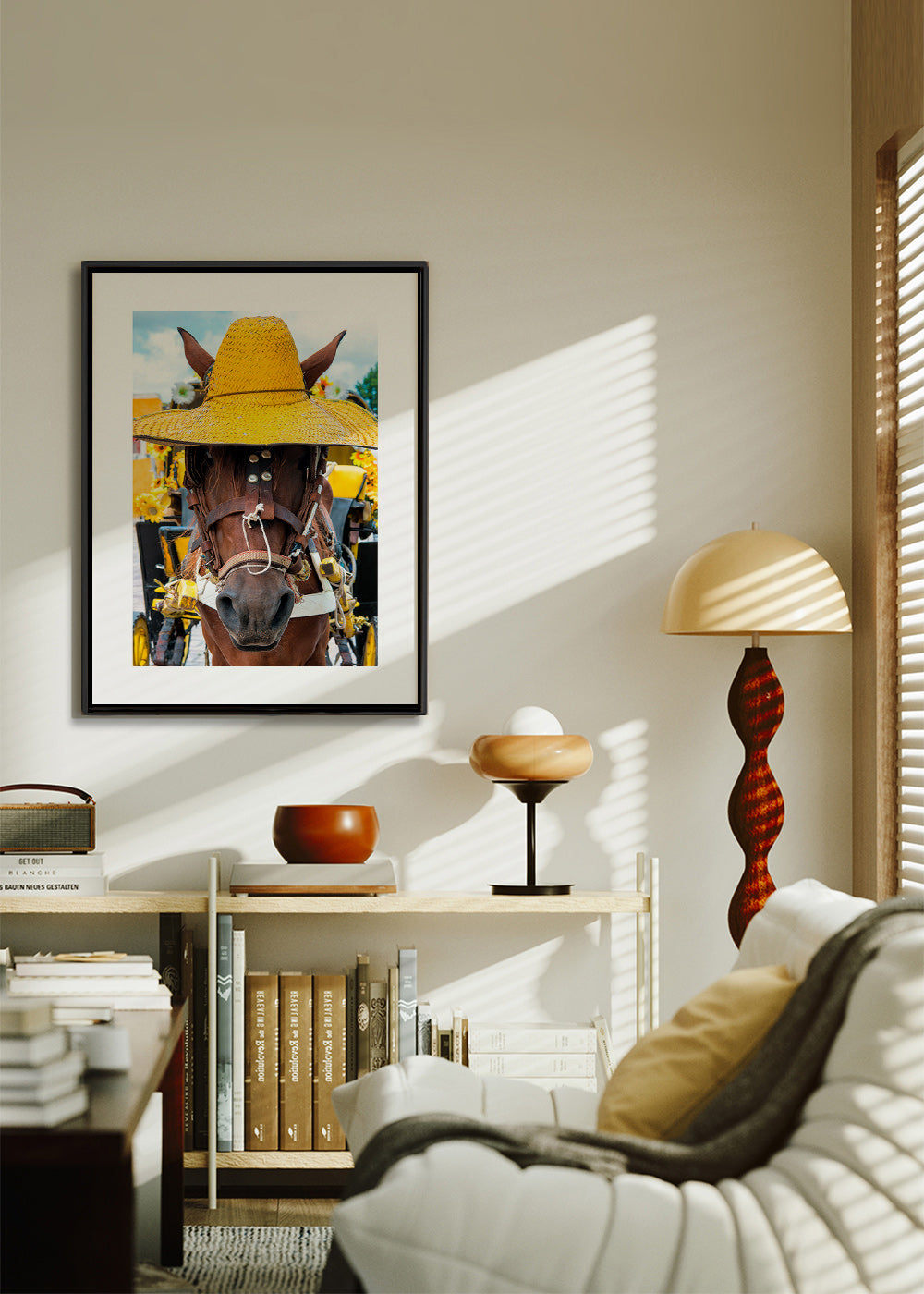 Hest med gul hat – Canvas1