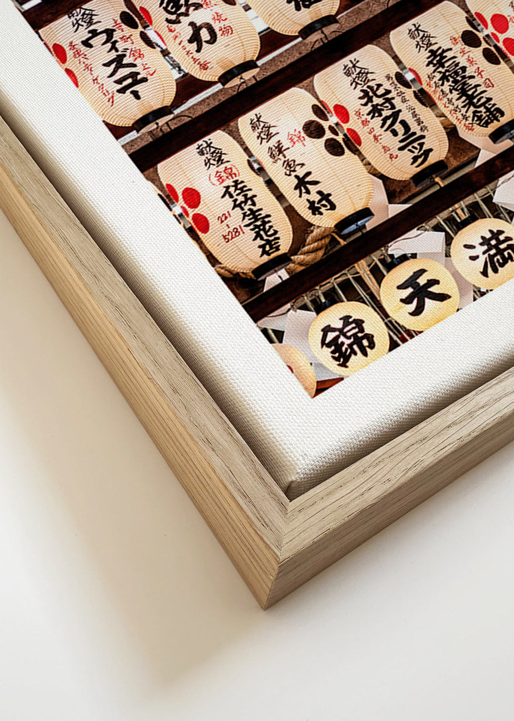 Fotografi af japanske lanterner på række – Canvas detail