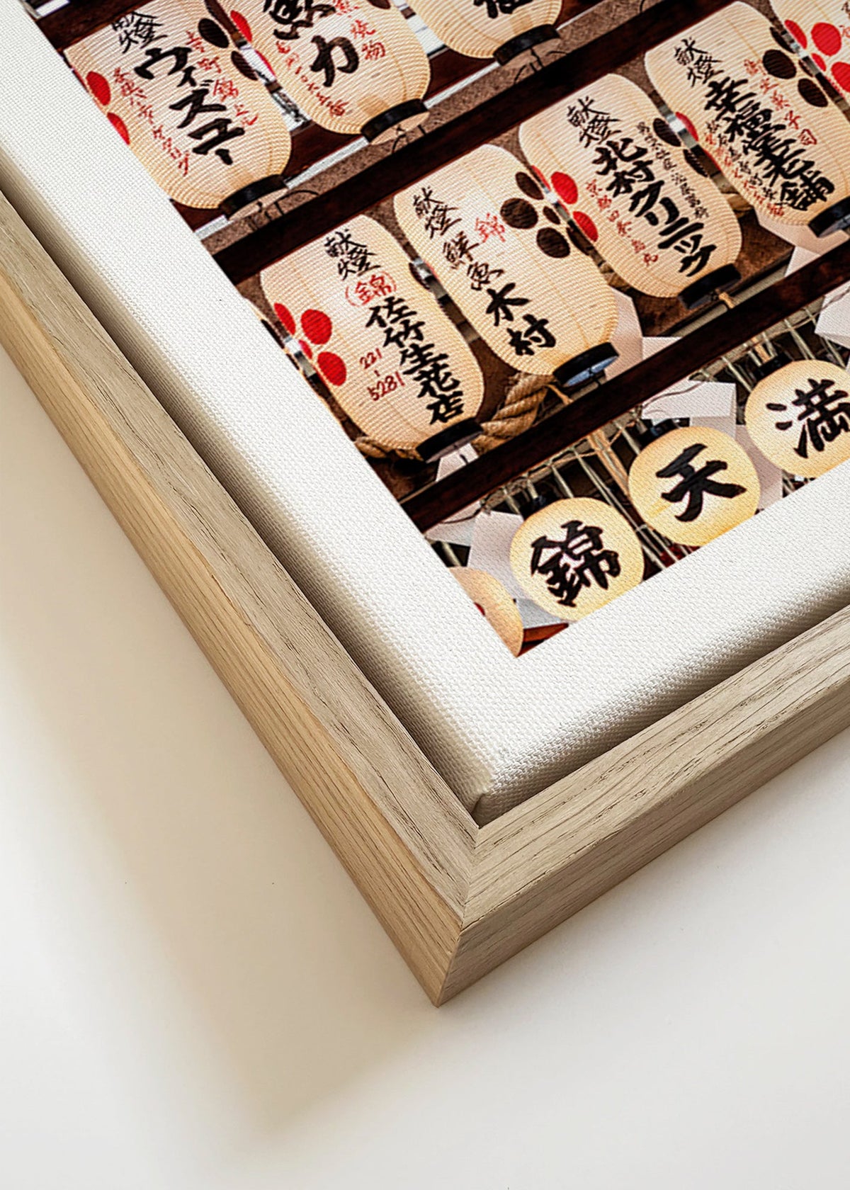 Fotografi af japanske lanterner på række – Canvas detail