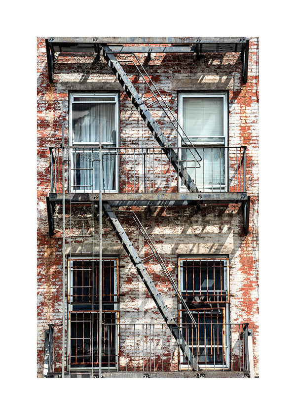 Fotografi af facade med brandstige