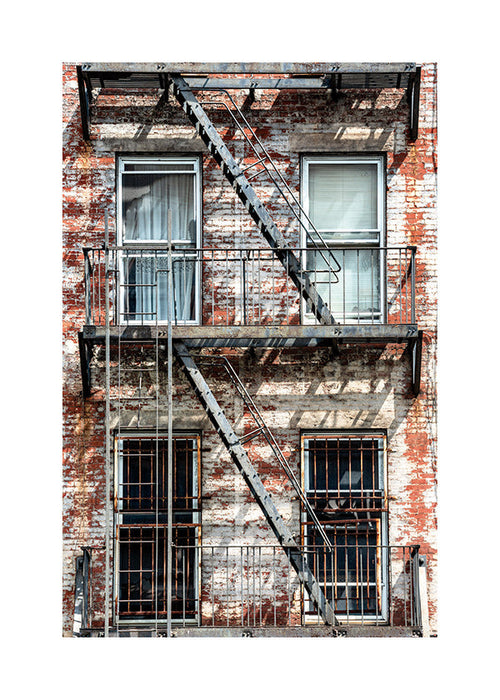 Fotografi af facade med brandstige