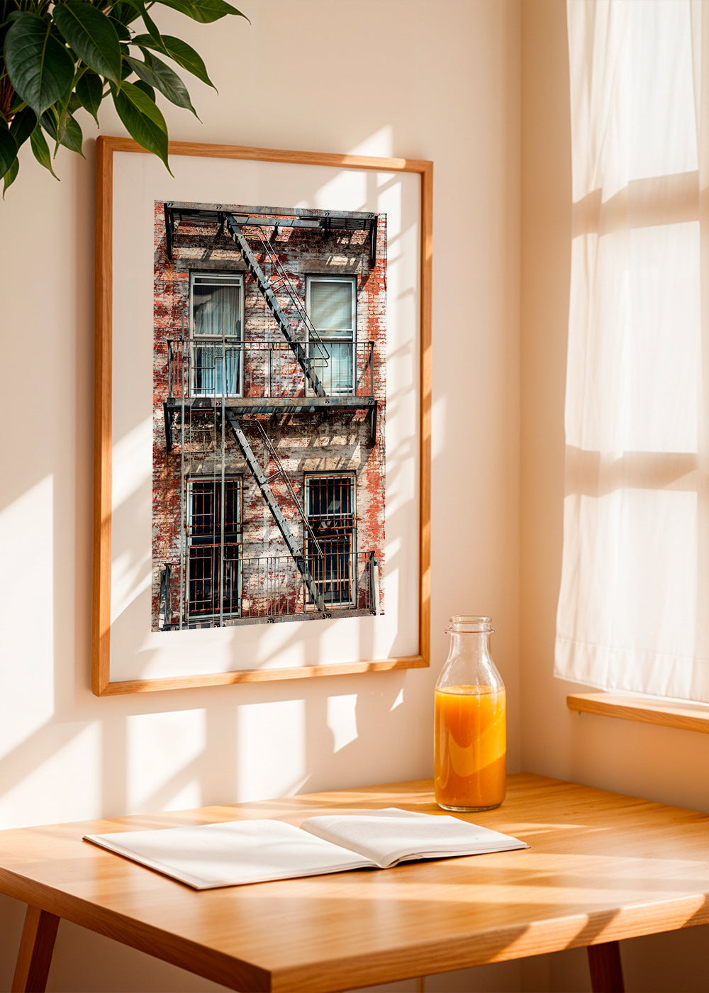 Fotografi af facade med brandstige – Product1