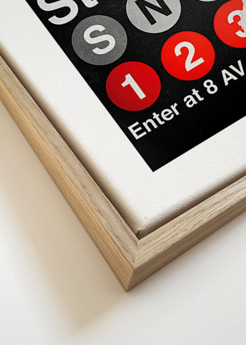 Rejseplakat med rød Metro-skilte – Canvas detail