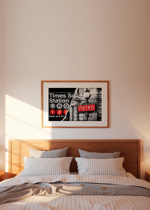 Rejseplakat med rød Metro-skilte – Product1