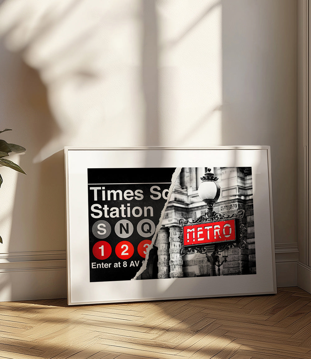 Rejseplakat med rød Metro-skilte – Product2