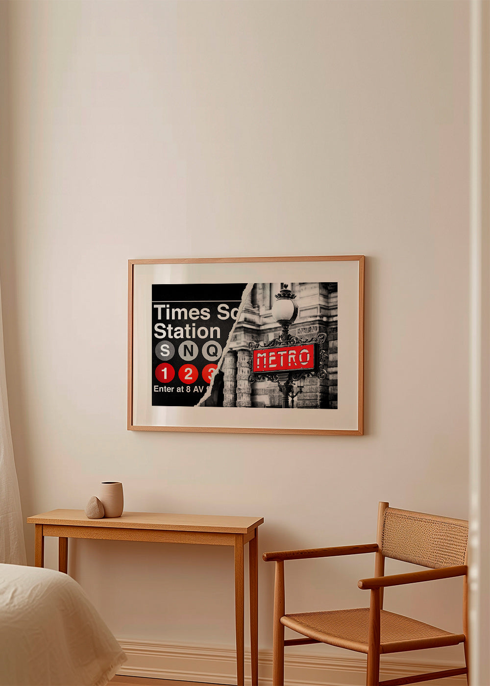 Rejseplakat med rød Metro-skilte – Product3
