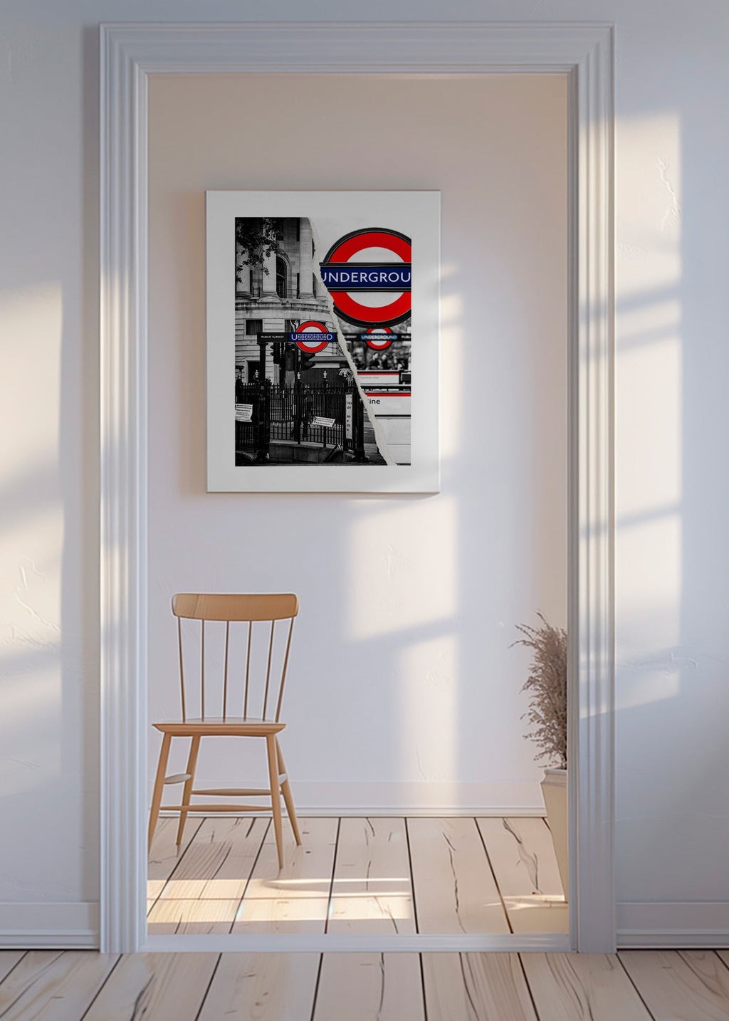 Bykunst med Underground-skilt fra London – Canvas