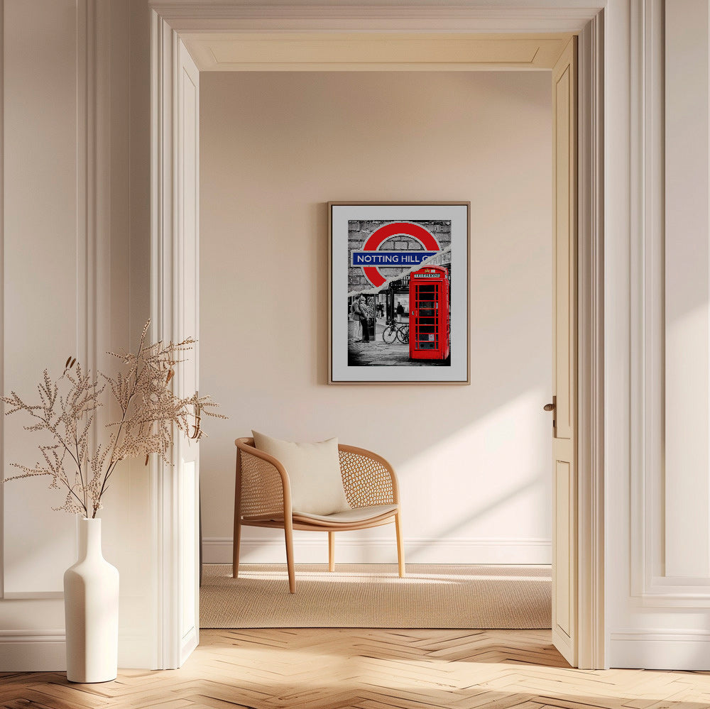 Køkkenkunst? Bykunst med rød telefonboks Notting Hill – Canvas2