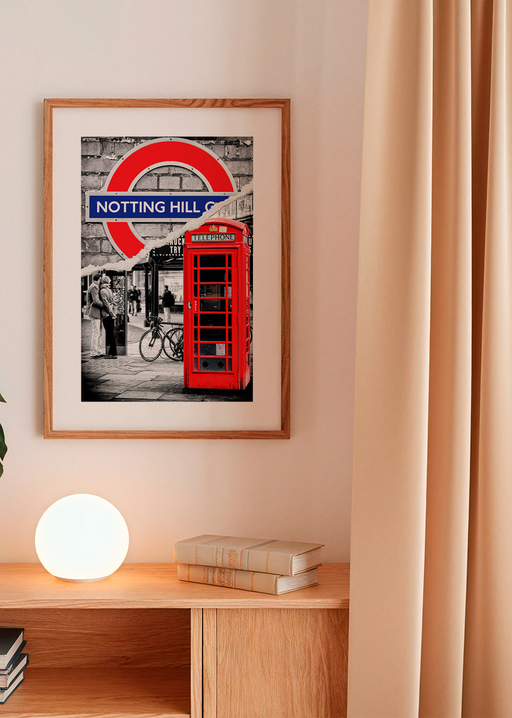Køkkenkunst? Bykunst med rød telefonboks Notting Hill – Product2