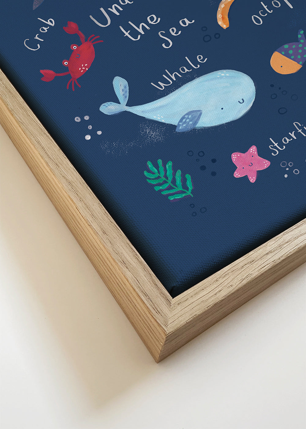 Børneplakat: blæksprutte under havet