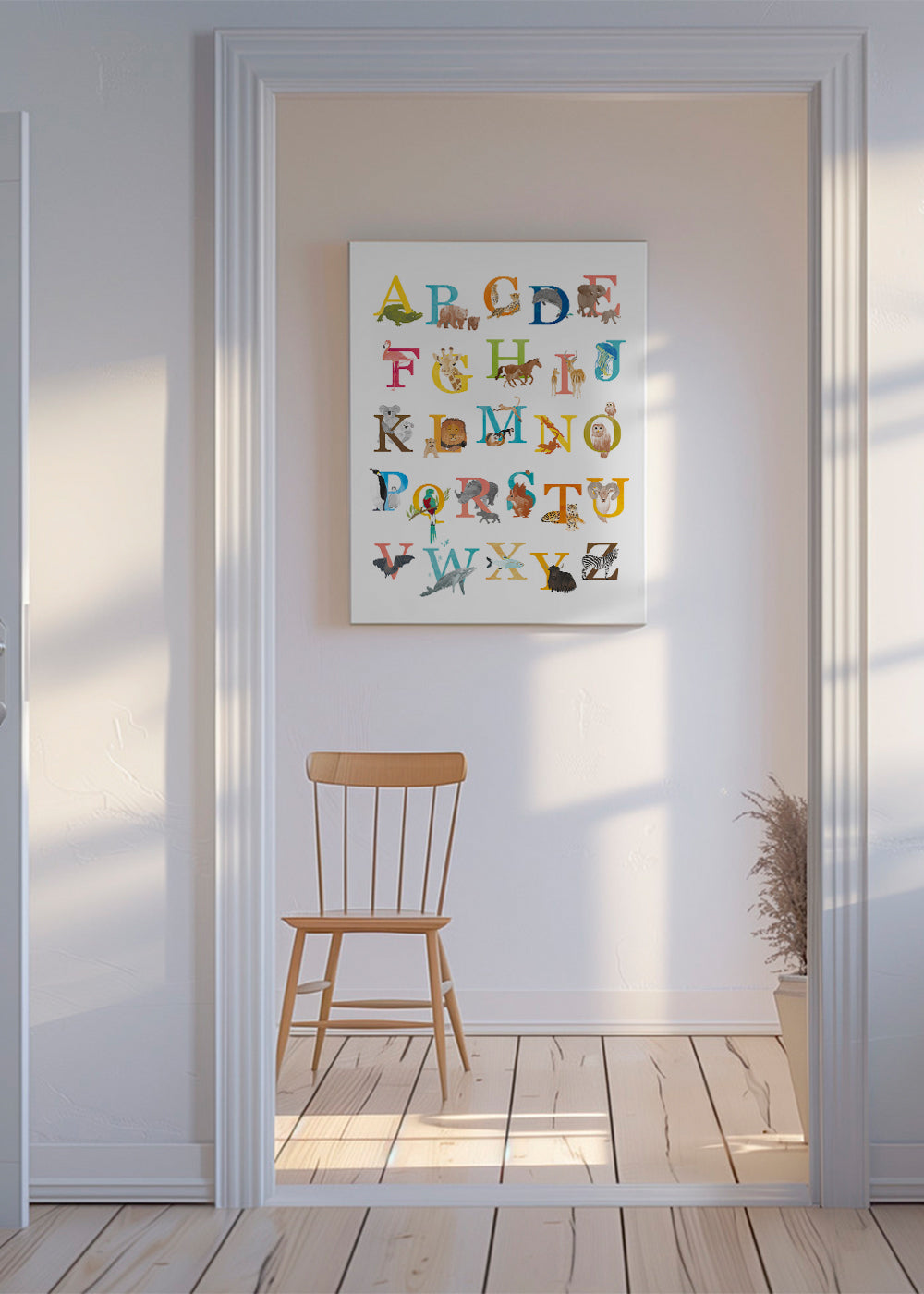 Børneplakat: alfabet med dyr