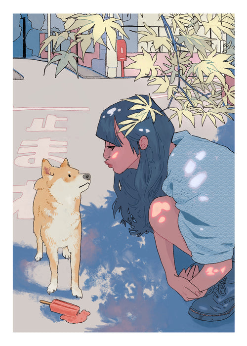 Girl & the Shiba - Unframed art print