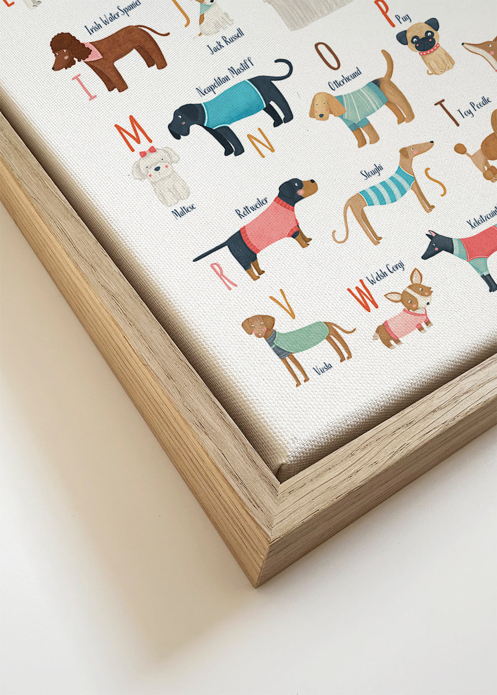Illustration alfabet med hunde