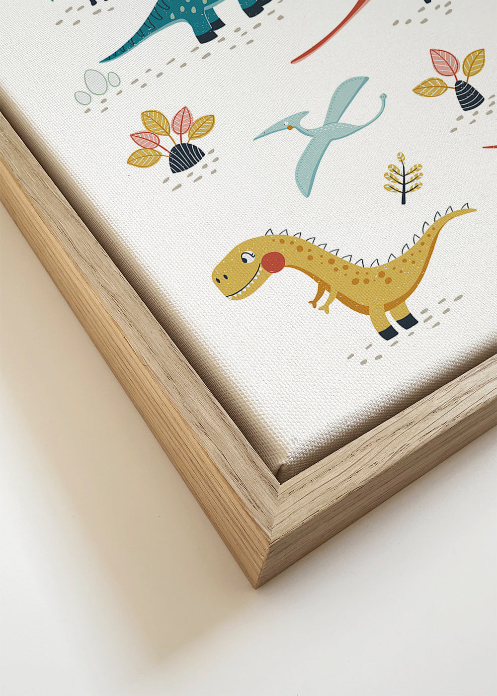 Børneplakat med legesyge dinosaurer