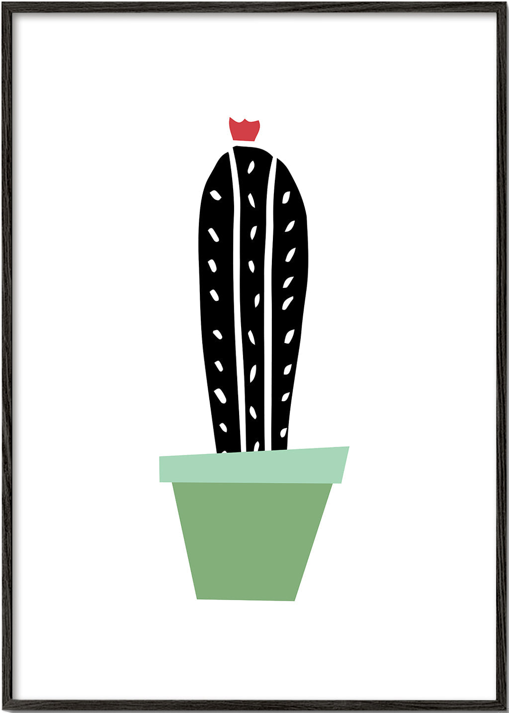 Botanisk plakat: minimalistisk kaktus i potte