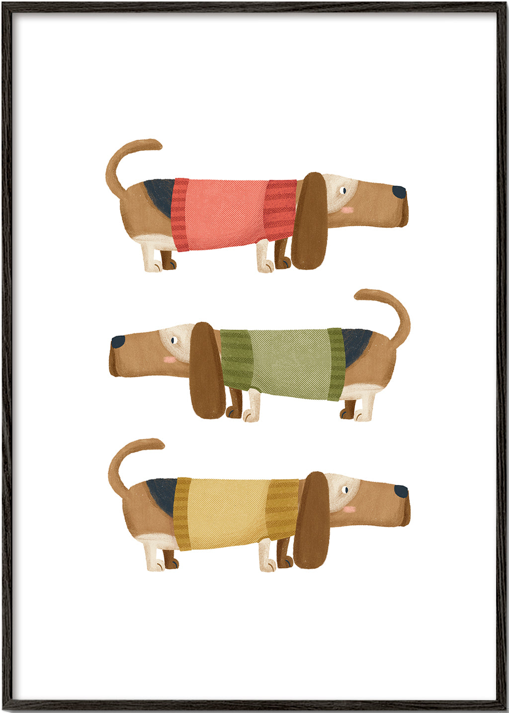 Illustration af dachshund-trio