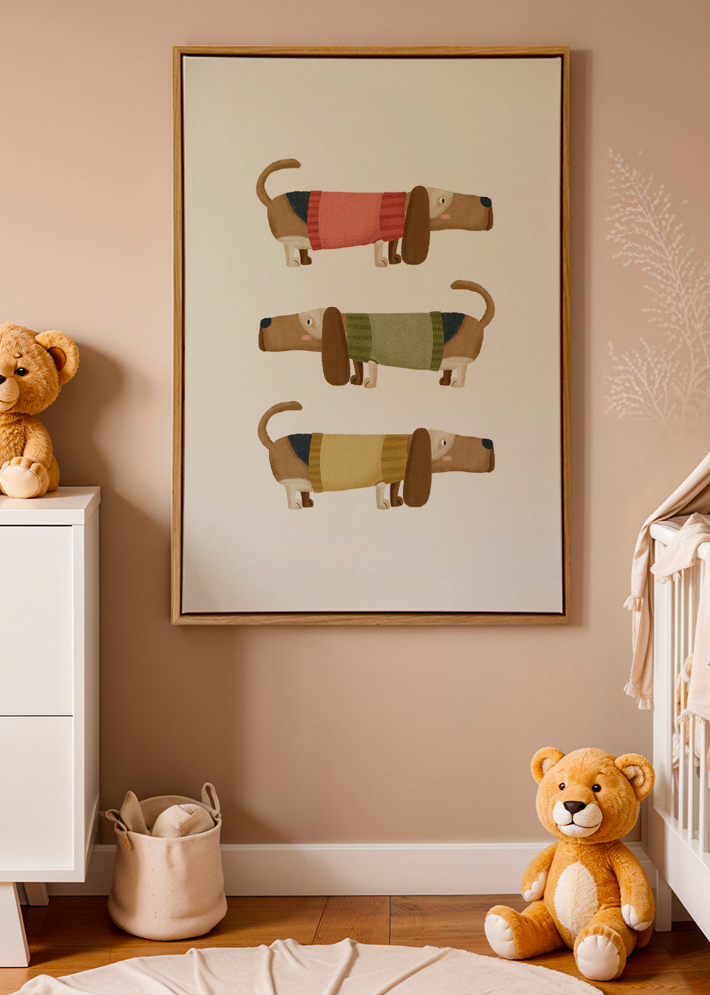 Illustration af dachshund-trio