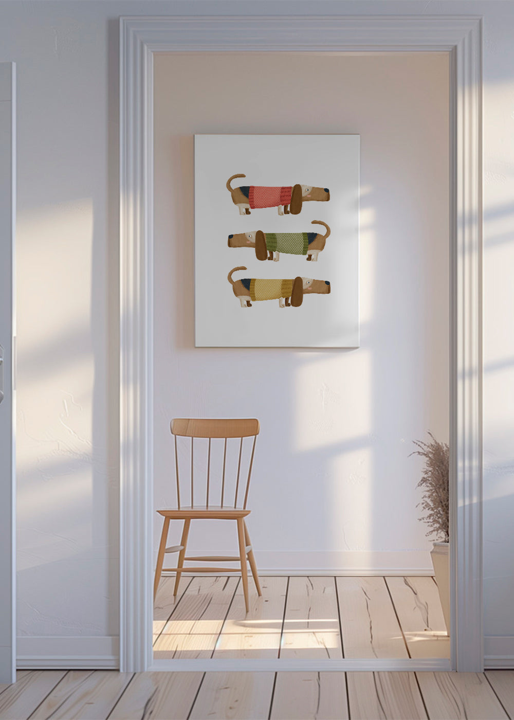 Illustration af dachshund-trio