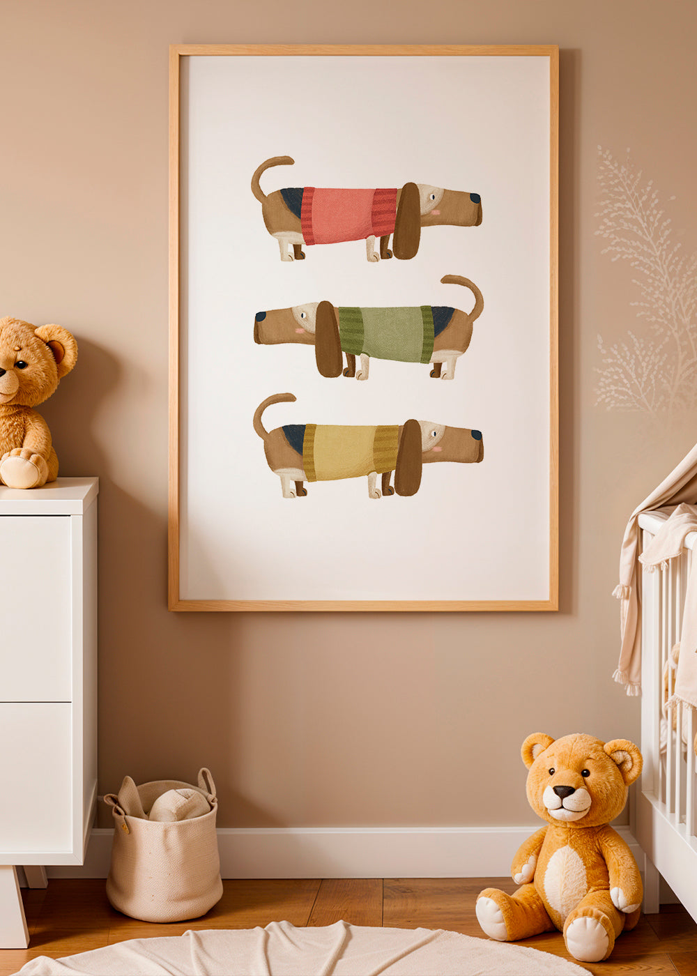 Illustration af dachshund-trio