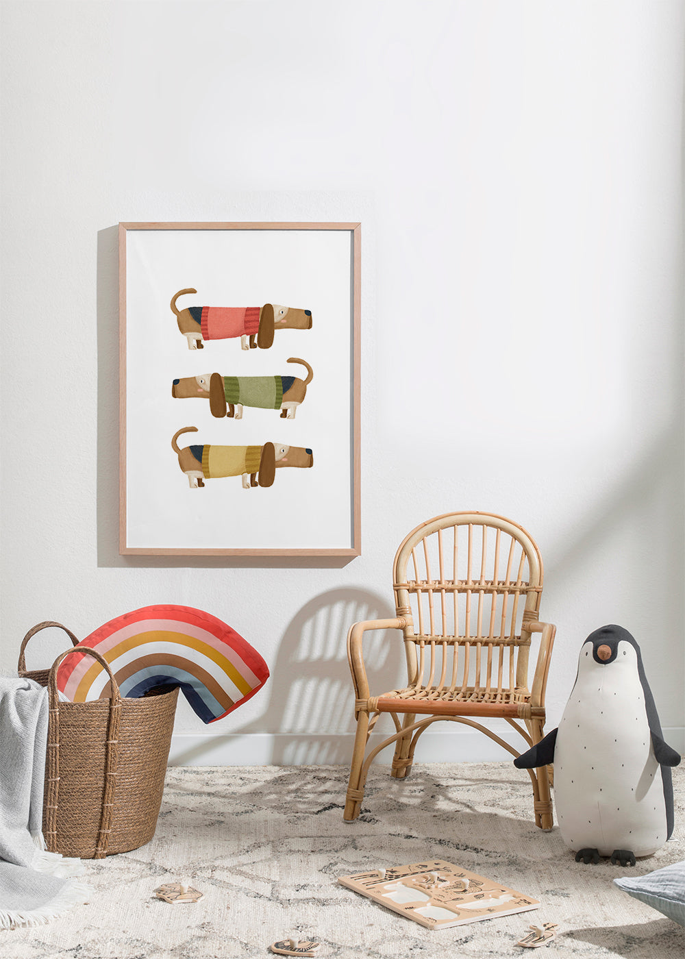 Illustration af dachshund-trio