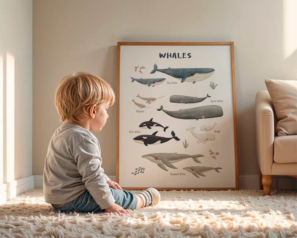 Plakat Hvaler illustreret og lærerig
