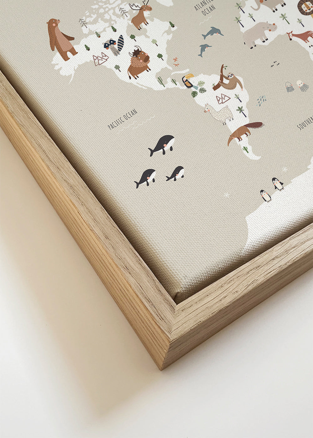 Rejseplakat: dyrekort i beige nuancer