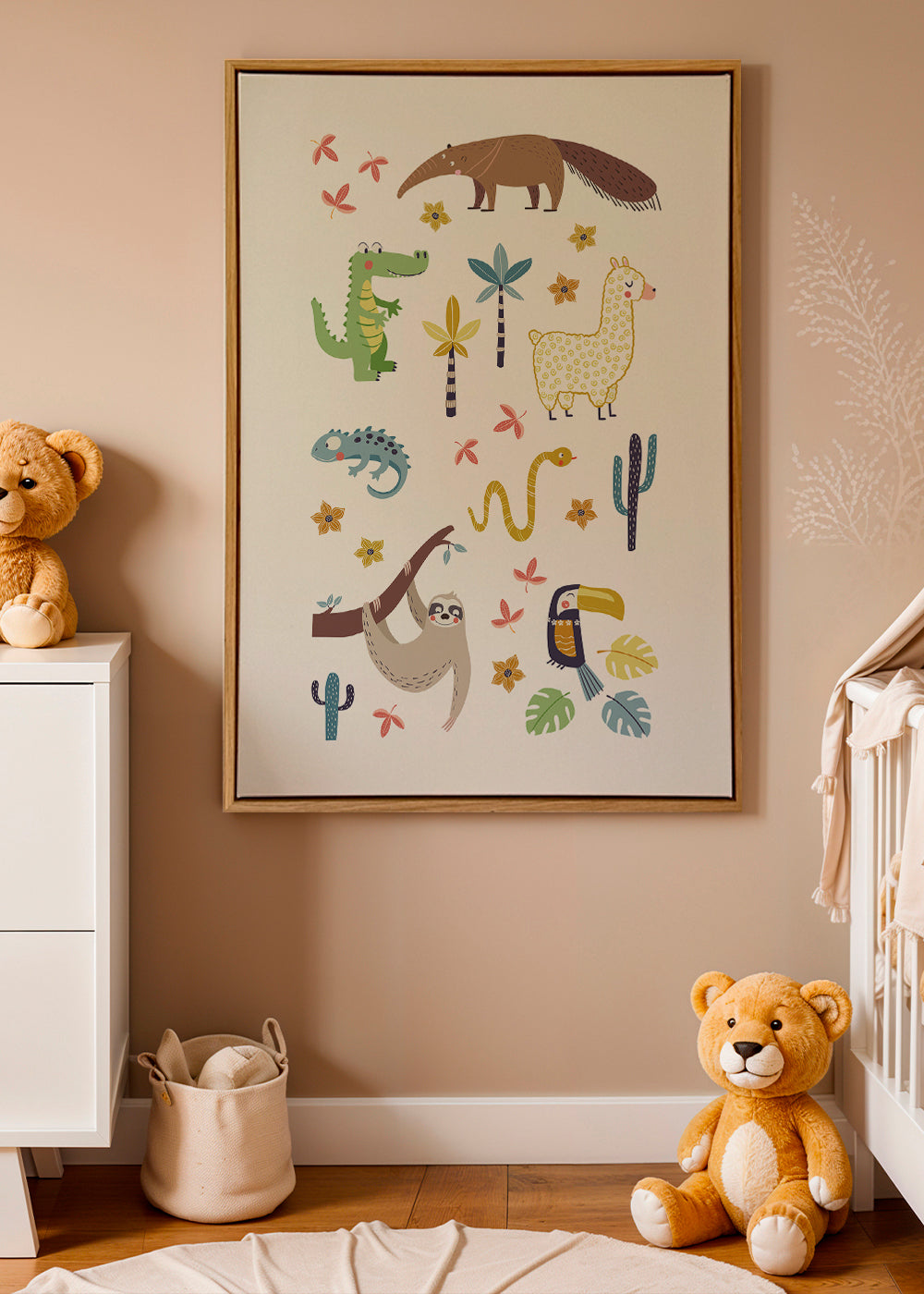 Børneillustration sydamerikanske dyr charmerende