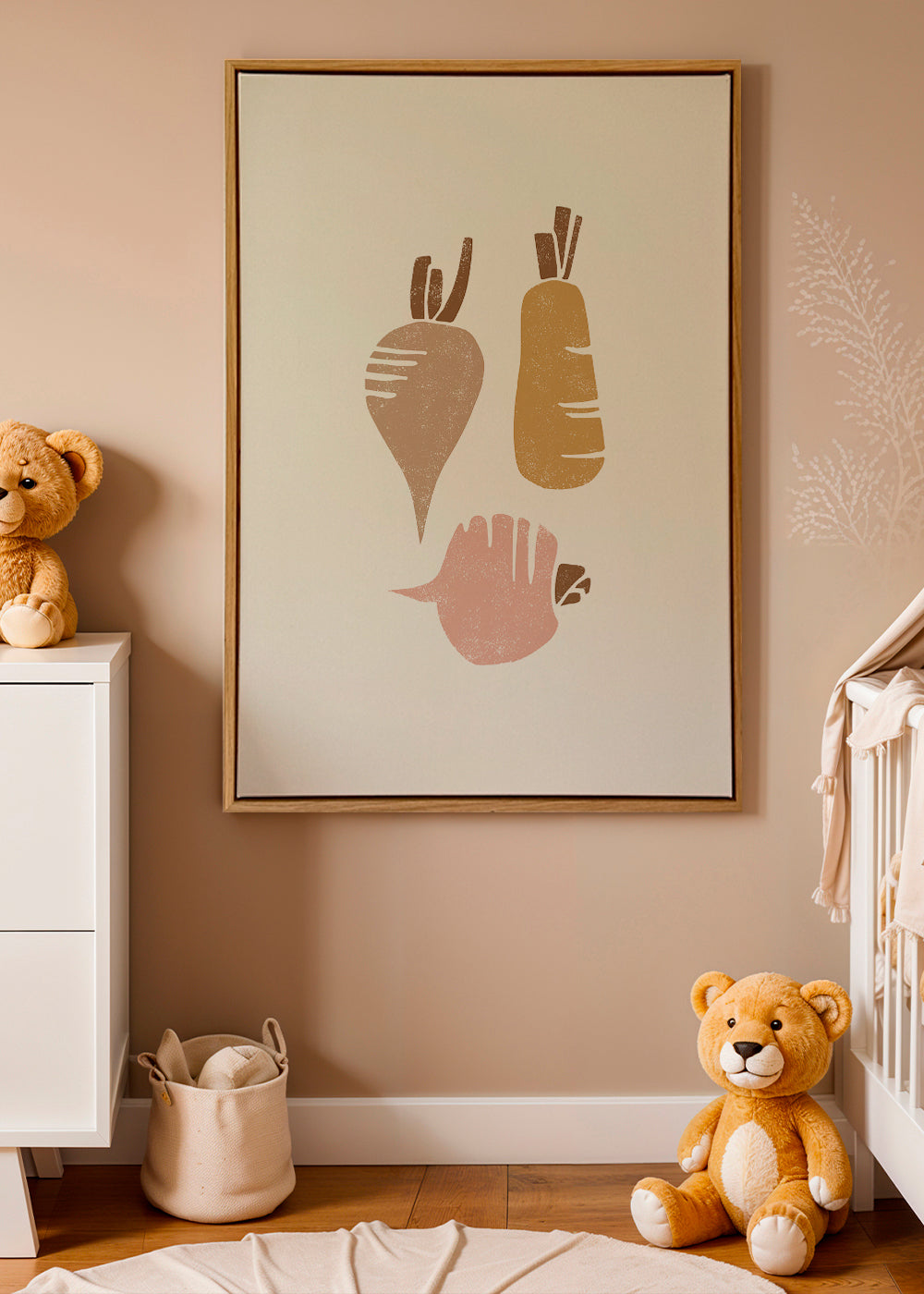 Køkkenkunst med styliserede rodfrugter
