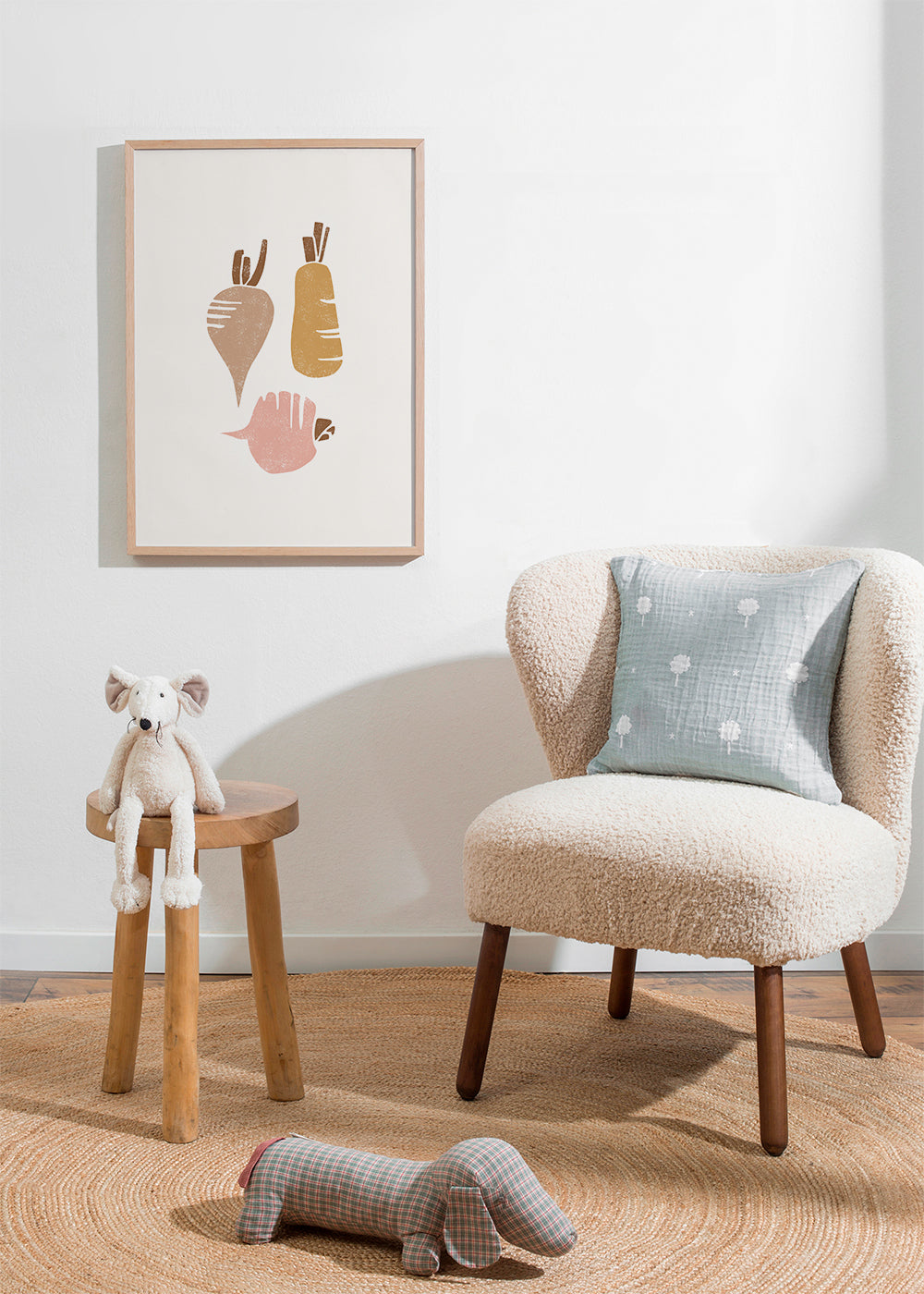 Køkkenkunst med styliserede rodfrugter