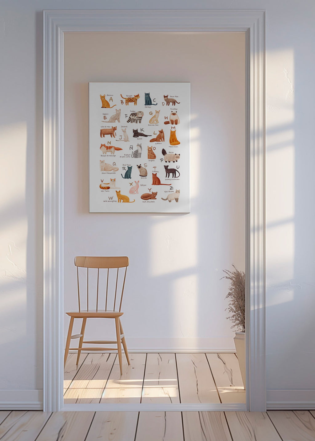 Børneplakat Illustreret kattealfabet