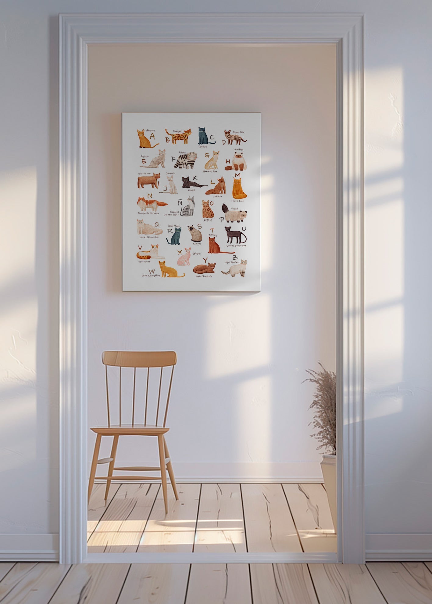 Børneplakat Illustreret kattealfabet