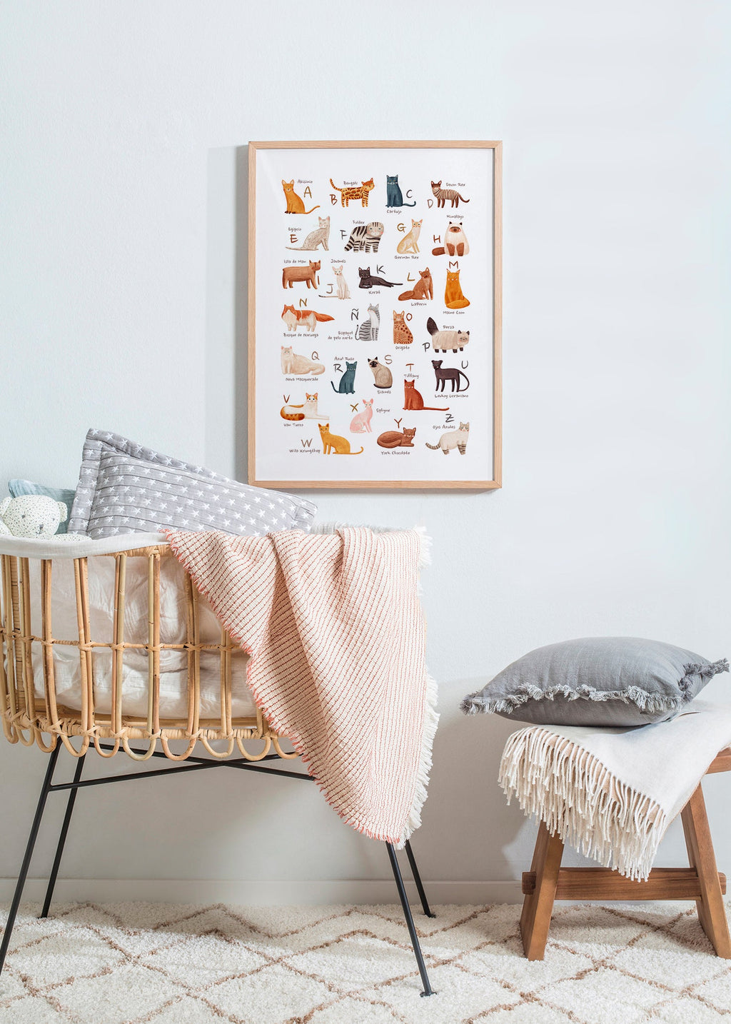 Børneplakat Illustreret kattealfabet