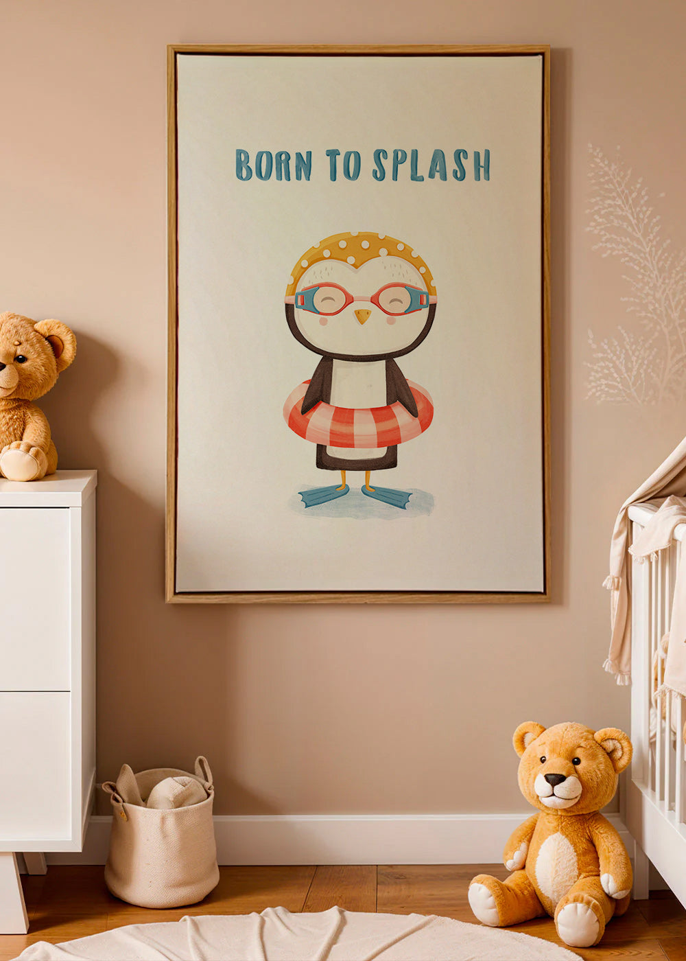Børneplakat: glad pingvin