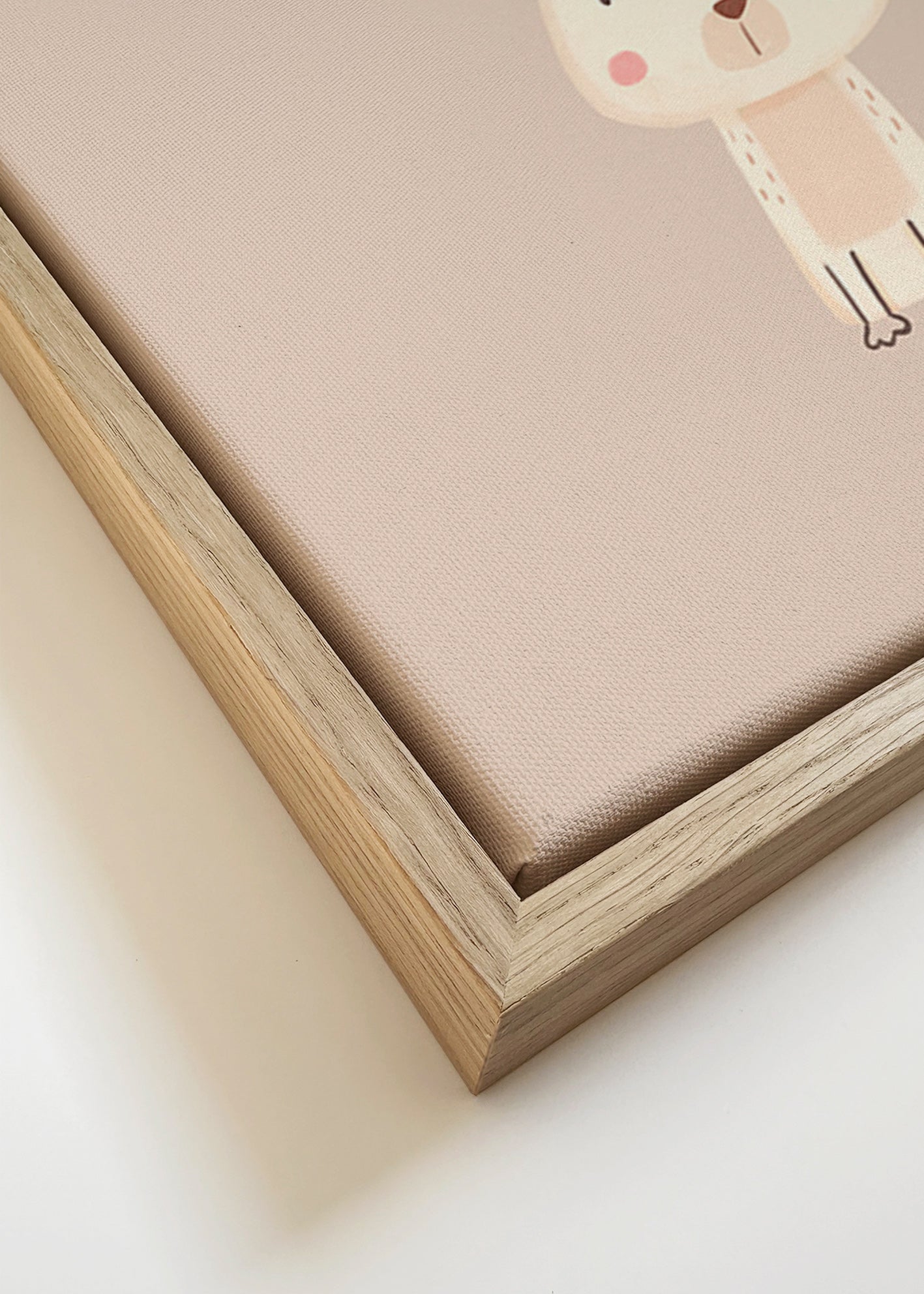Børneplakat kanin minimal beige baggrund